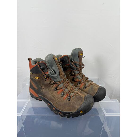 Keen Utility Waterproof Work Boots Brown Orange Men’s 11.5 Steel Toe ASTM F2892 - Picture 1 of 6